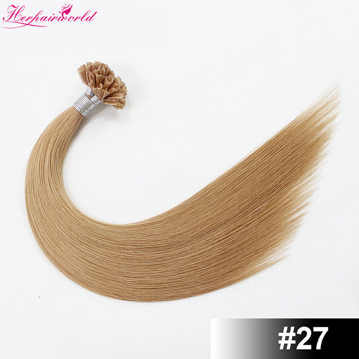 #27 Strawberry Blonde Stick Hair U TIP Remy Hair Extension Straight Light Color (100pcs - 100g£©