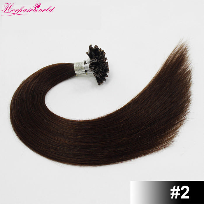 #2 Darkest Brown Stick Hair U TIP Remy Hair Extension Straight Dark Color (100pcs - 100g£©