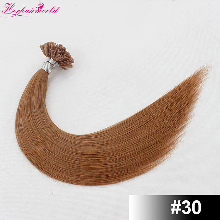 #30 Light Auburn Stick Hair U TIP Remy Hair Extension Straight Light Color (100pcs - 100g£©