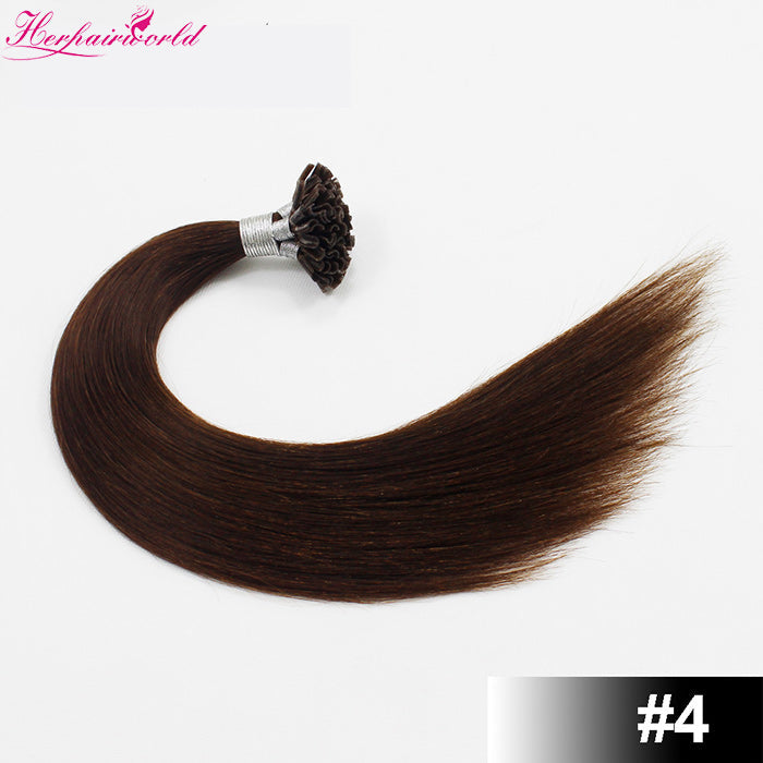 #4 Chocolate Brown Stick Hair U TIP Remy Hair Extension Straight Dark Color (100pcs - 100g£©