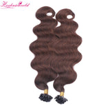 #6 Chestnut Brown Stick Hair U TIP Remy Hair Extension Body Wave Dark Color (100pcs - 100g£©