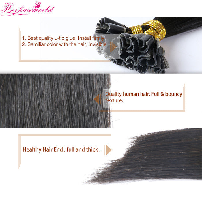 Dark Color & Mix Color & Light Color Stick Hair U TIP Remy Hair Extension Straight (100pcs - 100g)