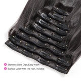 Straight Light Color & Dark Color & Mix Color Clip In Hair Extension  (120g£©