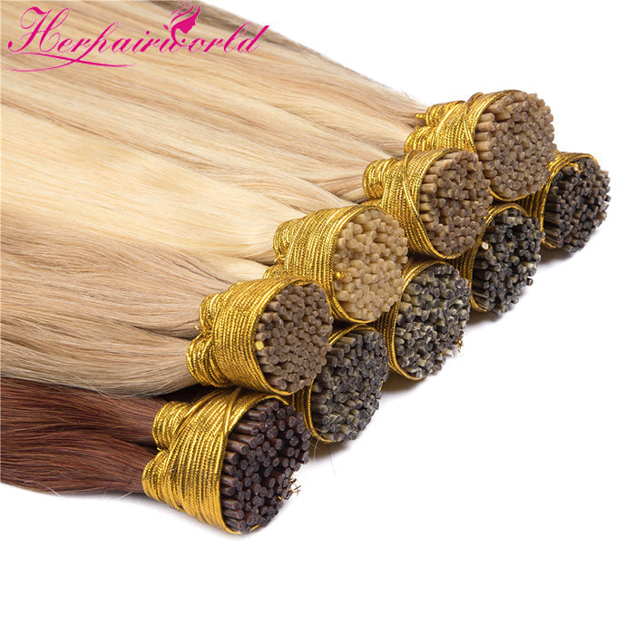 Light Color & Dark Color & Mix Color Stick Hair I Tip Remy Hair Extension Straight (100pcs - 100g£©