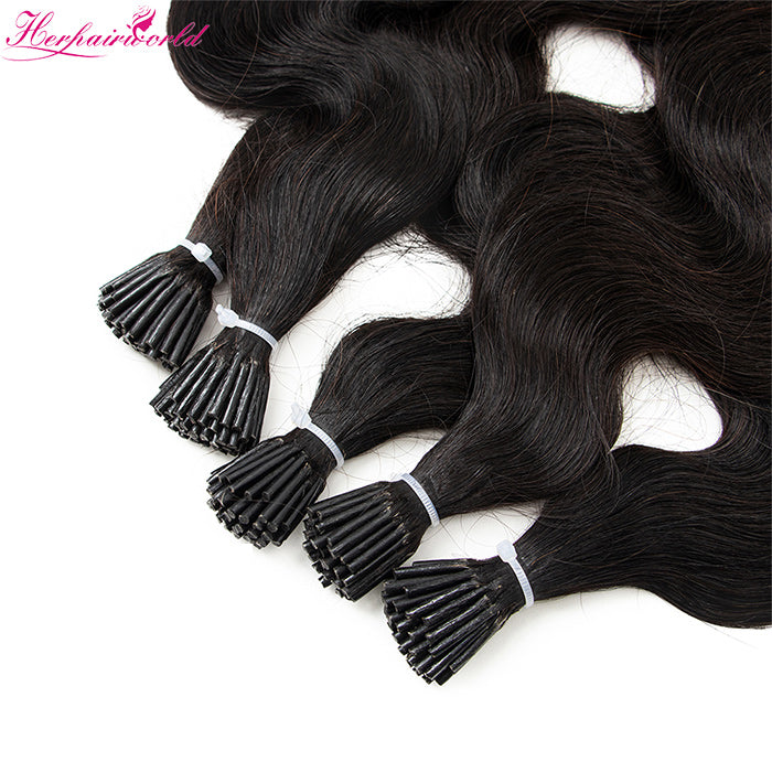 Light Color & Dark Color & Mix Color Stick Hair I Tip Remy Hair Extension Body Wave (100pcs - 100g£©