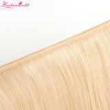 #613 Bleach Blonde 100% Human Remy Hair Weft Straight Light Color Light Color (100Gram/Pcs)