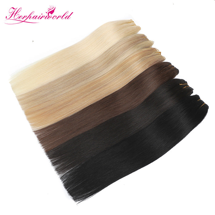 Mix Color/ Dark Color/ Light Color 100% Human Remy Hair Weft Straight (100Gram/Pcs)