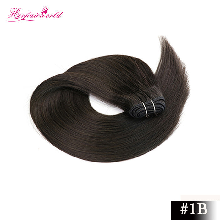 #1B Natural Black 100% Human Remy Hair Weft Straight (100Gram/Pcs)