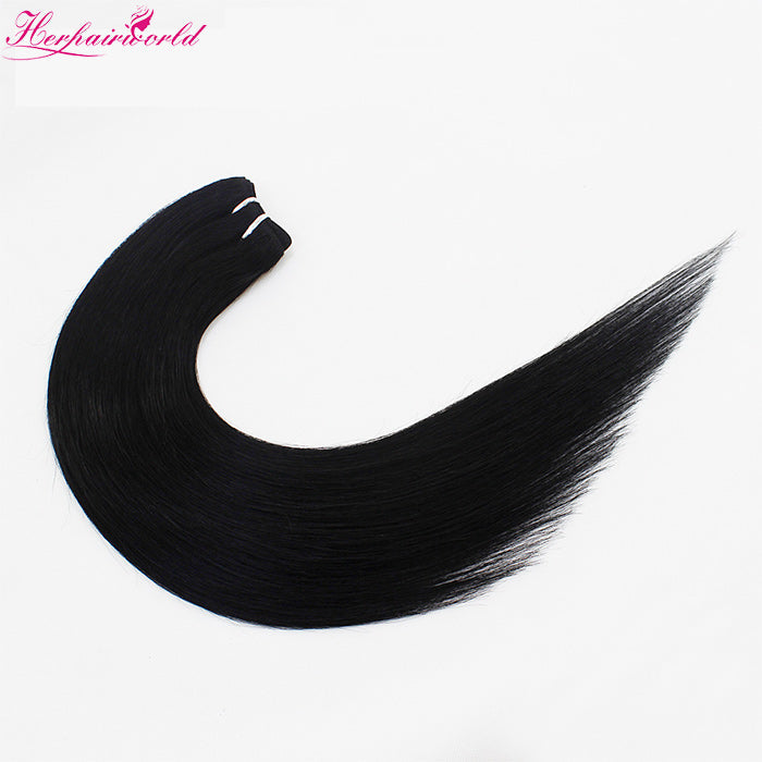 #1 Jet Black 100% Human Remy Hair Weft Straight (100Gram/Pcs)