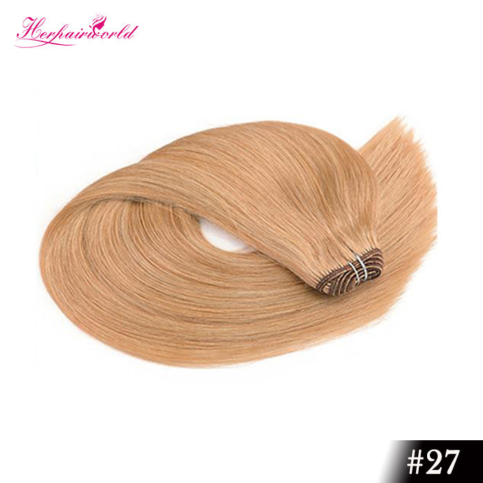 #27 Strawberry Blonde 100% Human Remy Hair Weft Straight (100Gram/Pcs)