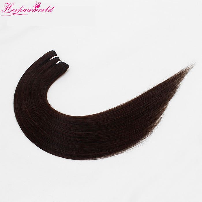 #2 Darkest Brown 100% Human Remy Hair Weft Straight (100Gram/Pcs)