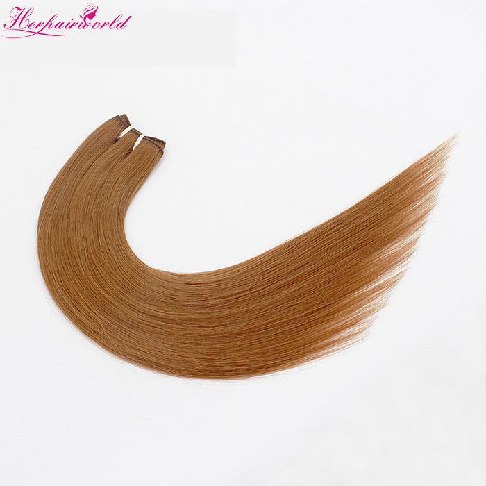 #30 Light auburn 100% Human Remy Hair Weft Straight Light Color (100Gram/Pcs)