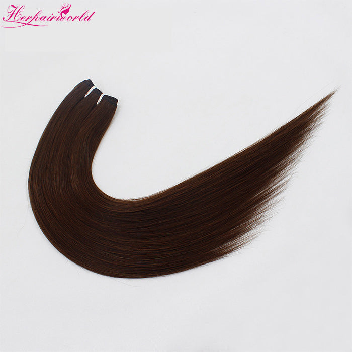 #4 Chocolate Brown 100% Human Remy Hair Weft Straight (100Gram/Pcs)