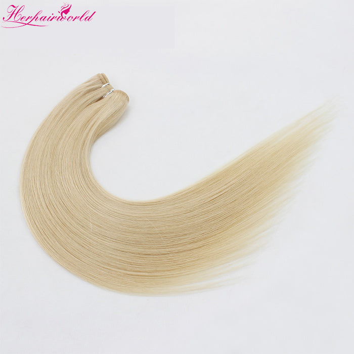 #613 Bleach Blonde 100% Human Remy Hair Weft Straight Light Color (100Gram/Pcs)