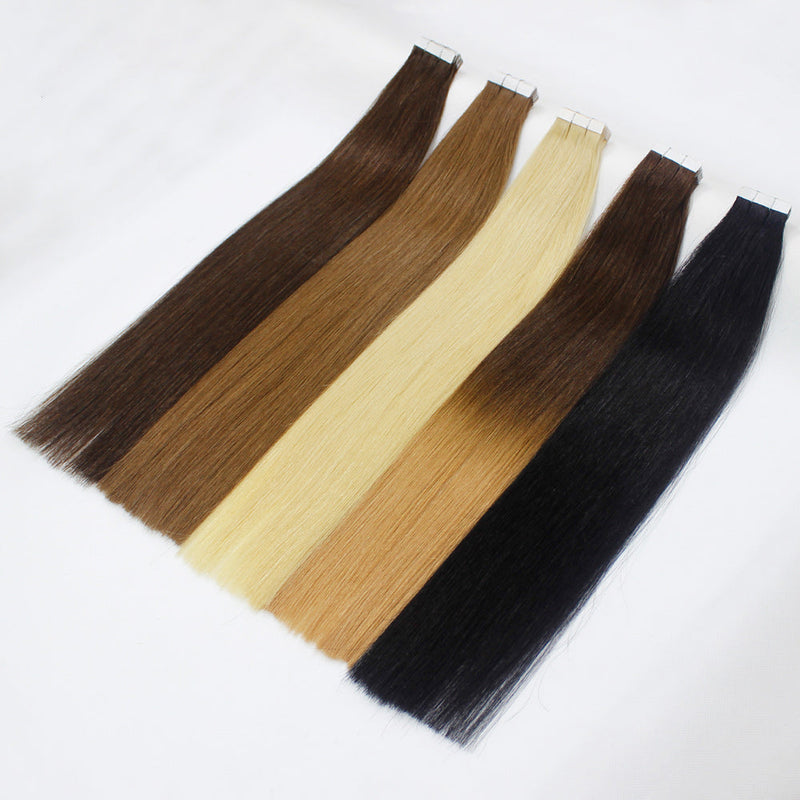 Mix Color/ Dark Color/ Light Color 100% Human Remy Hair Tape In Hair Extension Straight (40Pcs/100Gram)