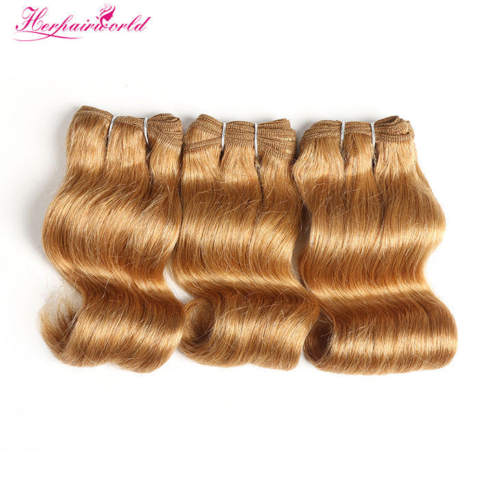 #27 Strawberry Blonde 100% Human Remy Hair Weft Body Wave Light Color (100Gram/Pcs)