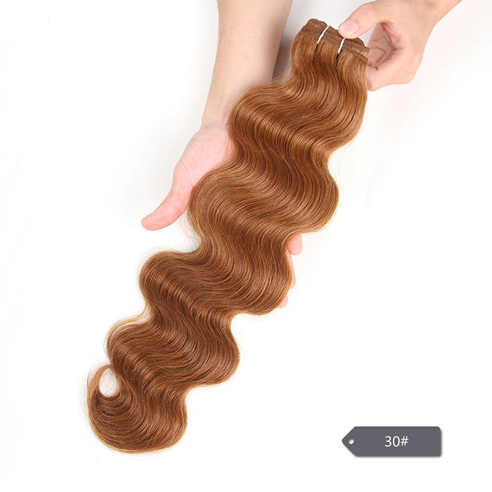 #30 Light auburn 100% Human Remy Hair Weft Body Wave Dark Color (100Gram/Pcs)